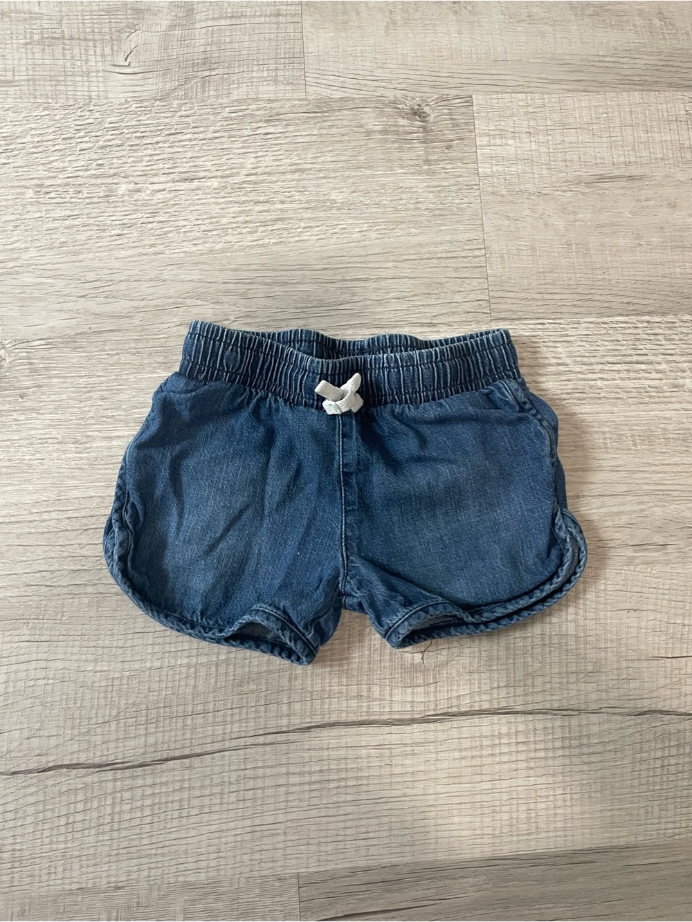 Kids Cat & Jack Indigo Pull-On Denim Shorts with White Drawstring